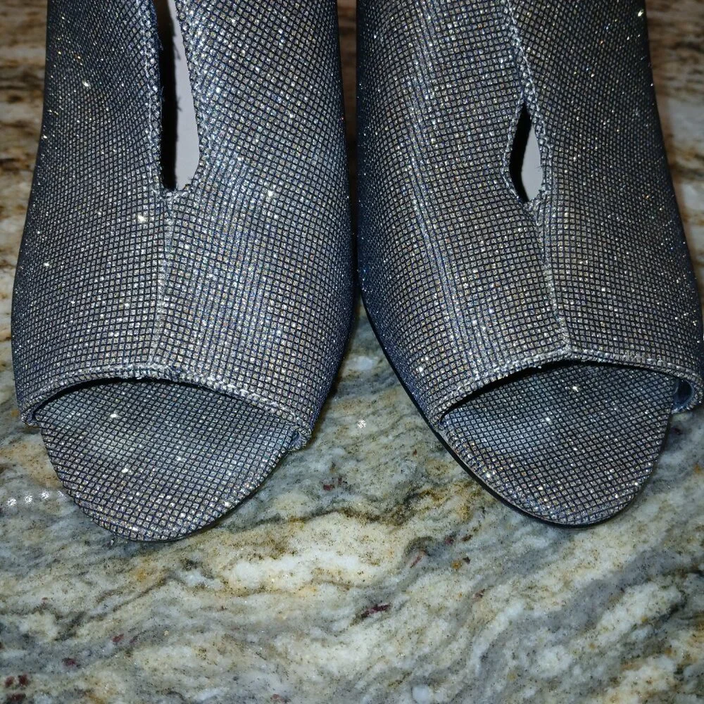 Nina Glitter Peep‑Toe Booties | Cutout Ankle Heels - Picture 4 of 7